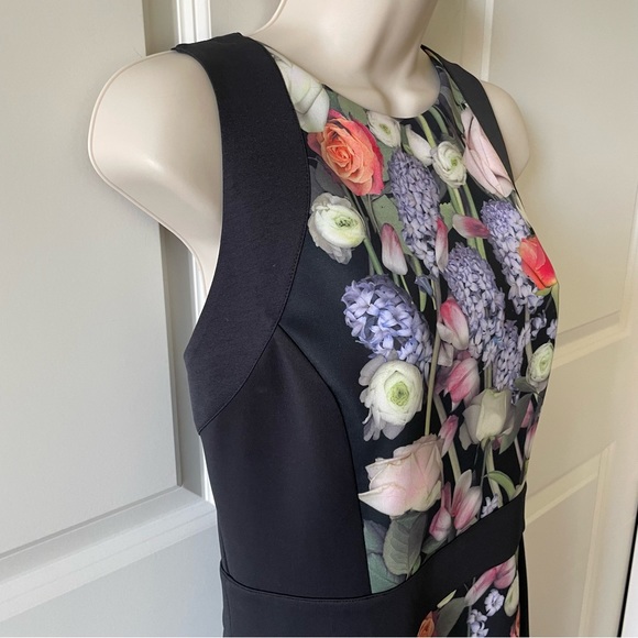 Ted Baker London Akva Kensington Floral Black Body-Con Dress Size 10 - Picture 6 of 16